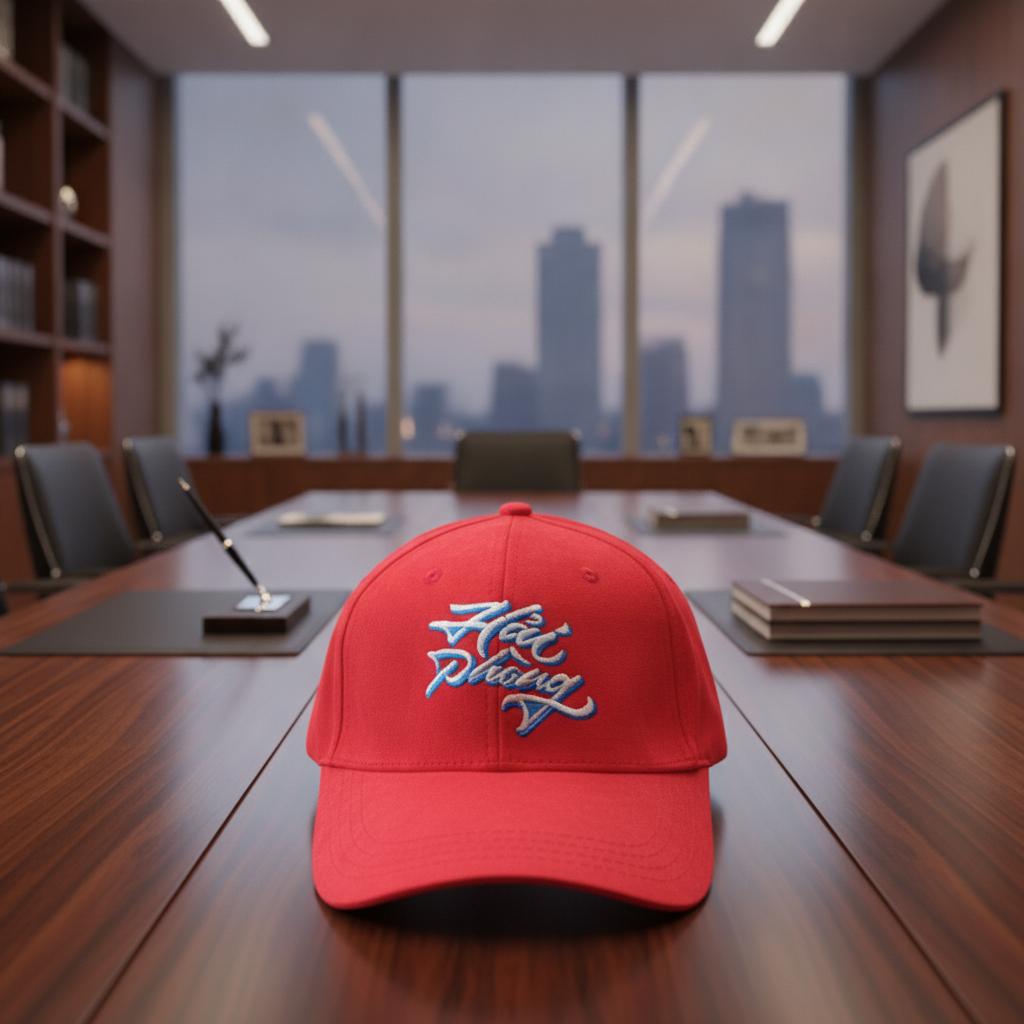 Mũ lưỡi trai form đẹp, thêu logo "Hải Phòng"